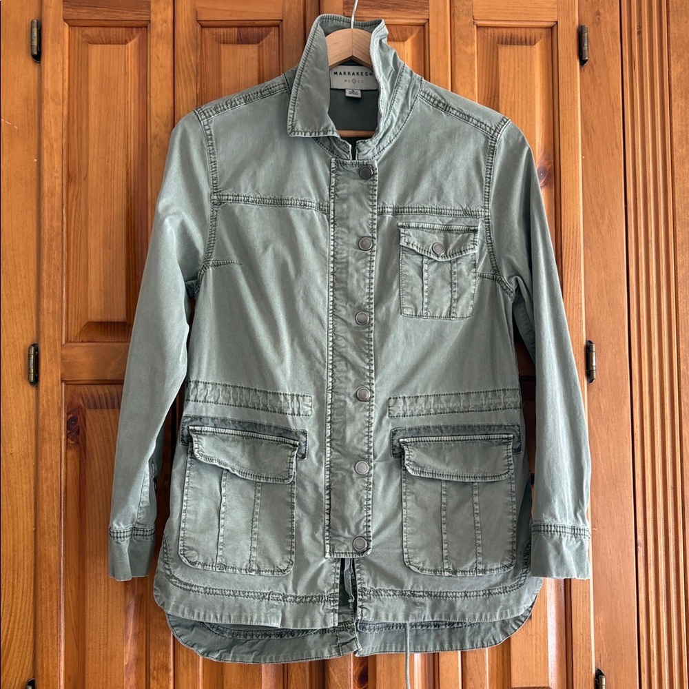 Anthropologie Marrakech Utility Jacket in Light Olive Green